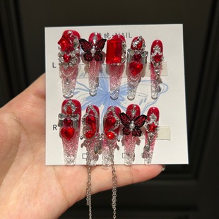 Red Butterfly Ice Ice Pure Hand-worn Armor Boutique Cat's Eye Stereo Butterfly Hand-worn Armor Wholesale