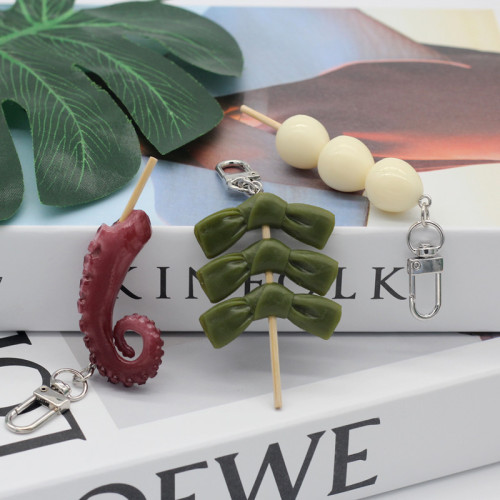 Fun simulated food PVC oden food pendant bag pendant creative gift accessories key ring buckle