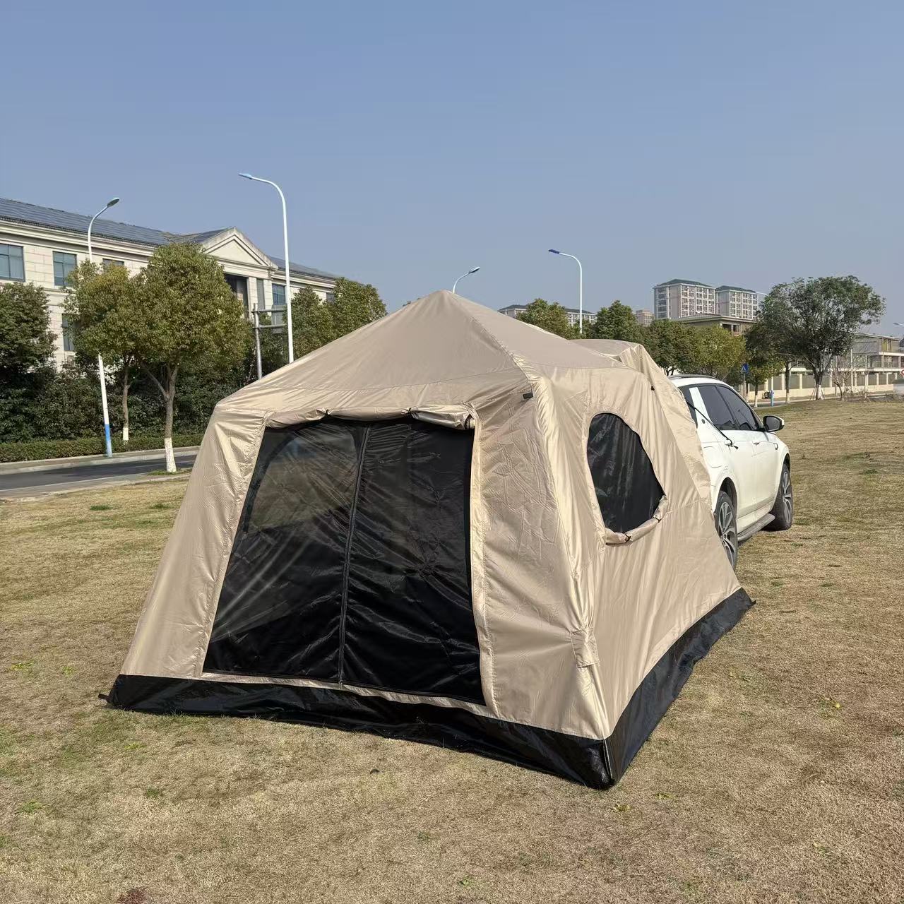 Inflatable Car Rear Tent for Self-Driving Camping, Rear Extension Tent for Overnight Use, Rainproof Suv Car-Mounted Expansion Tent