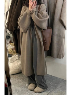 Korean Style Loose Thickened Double-Sided Knitted Cardigan Coat Women's 2023 Autumn and Winter New Large Size Lazy Style Sweater Coat