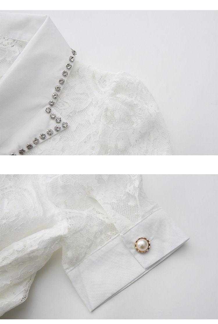 Elegance Lace Maxi Dress With Blazer Collar And Pearl Button Detail_voghion.com