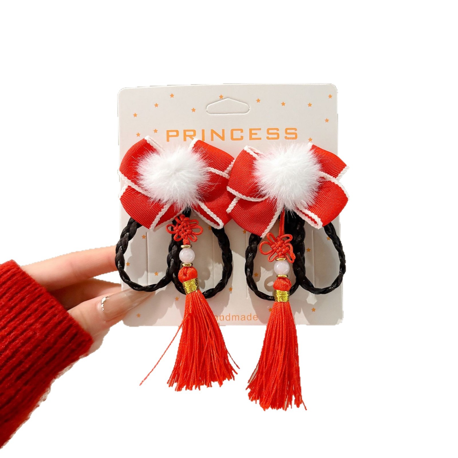 Horquillas Chinas Tradicionales para Niños, Materiales Mixtos, Decorativo, Con Borlas, para Hanfu y Año Nuevo