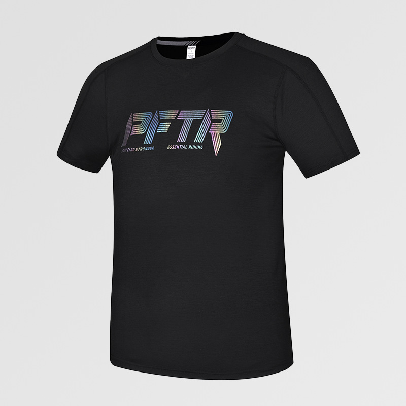 Camiseta deportiva promocional de verano para hombre con cuello redondo transpirable de secado rápido y manga corta para correr fitness top