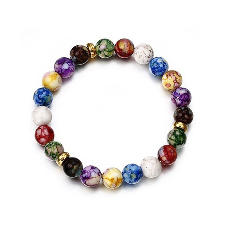 Fashion Round Natural Stone Beaded Bracelets 1 Piece display picture 1