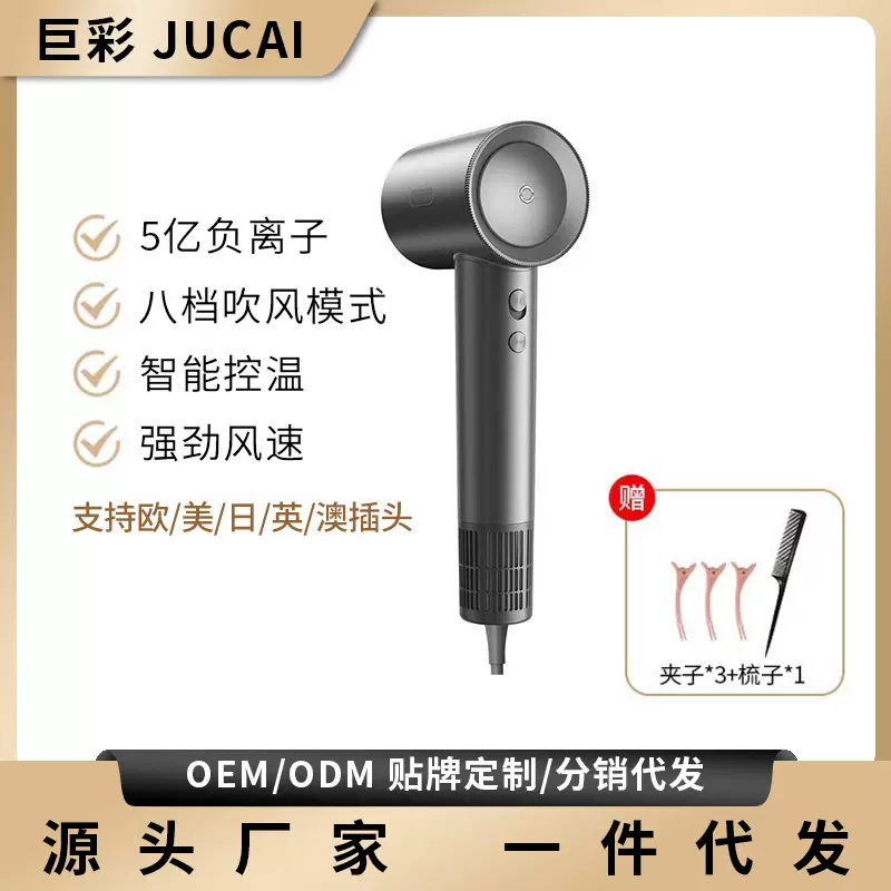 跨境新款吹风机厂家批发家用发廊冷热负离子护发吹风筒速干电吹风
