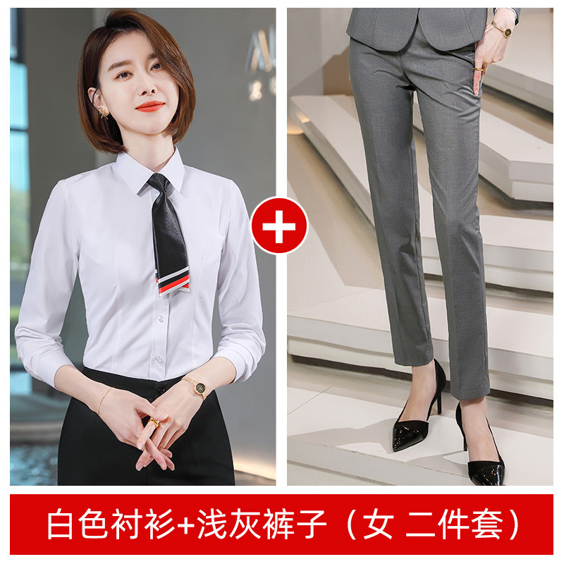 (Female) white shirt + black pants