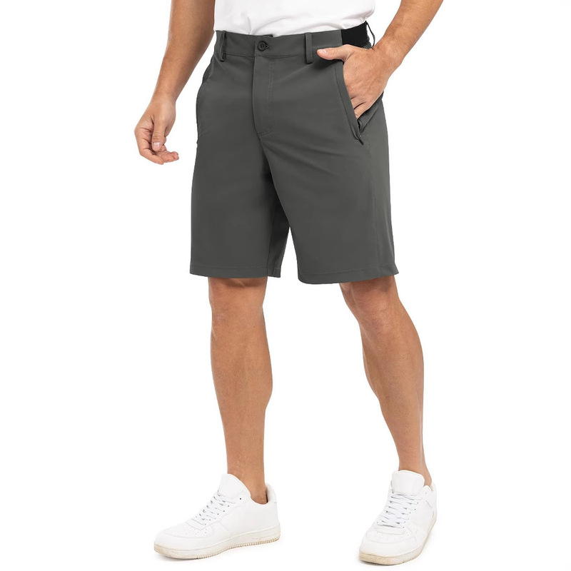 Cross-Border Men's Summer Solid Color Business Casual Shorts Outdoor Loose Sports Golf Shorts Quick-Drying
