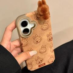 ぬいぐるみ布はiphone16 promaxリンゴ15pro携帯電話ケース14の新型13皮紋12/11を適用している
