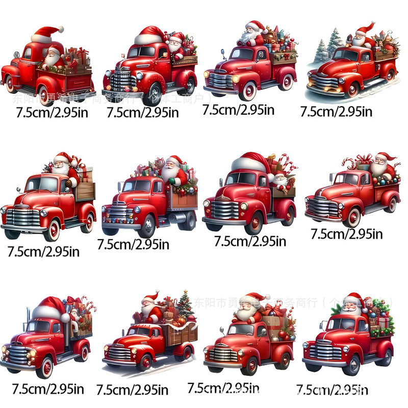新しい国境を越えたレトロなクリスマス赤いトラック装飾クリスマスツリー木製装飾ストラップ|undefined