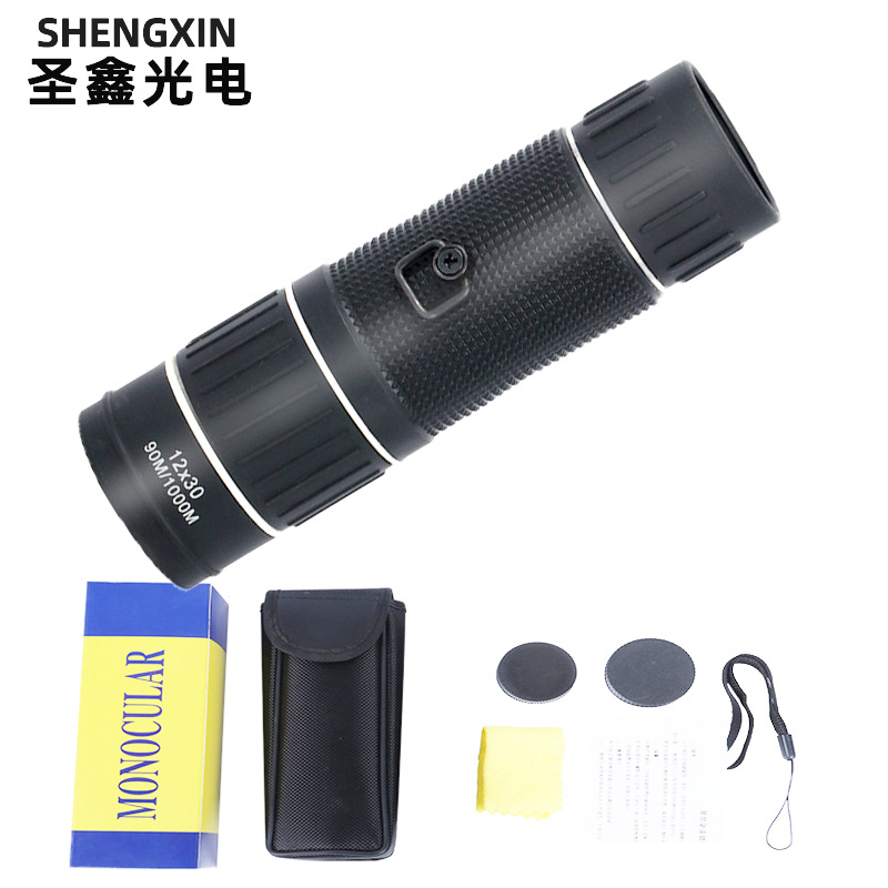 厂家批发单筒望远镜12X30双调高清高倍户外手持演唱会推荐观鸟镜
