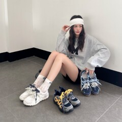 真皮厚底德训鞋女2025新款美式平底阿甘鞋百搭透气休闲运动鞋板鞋