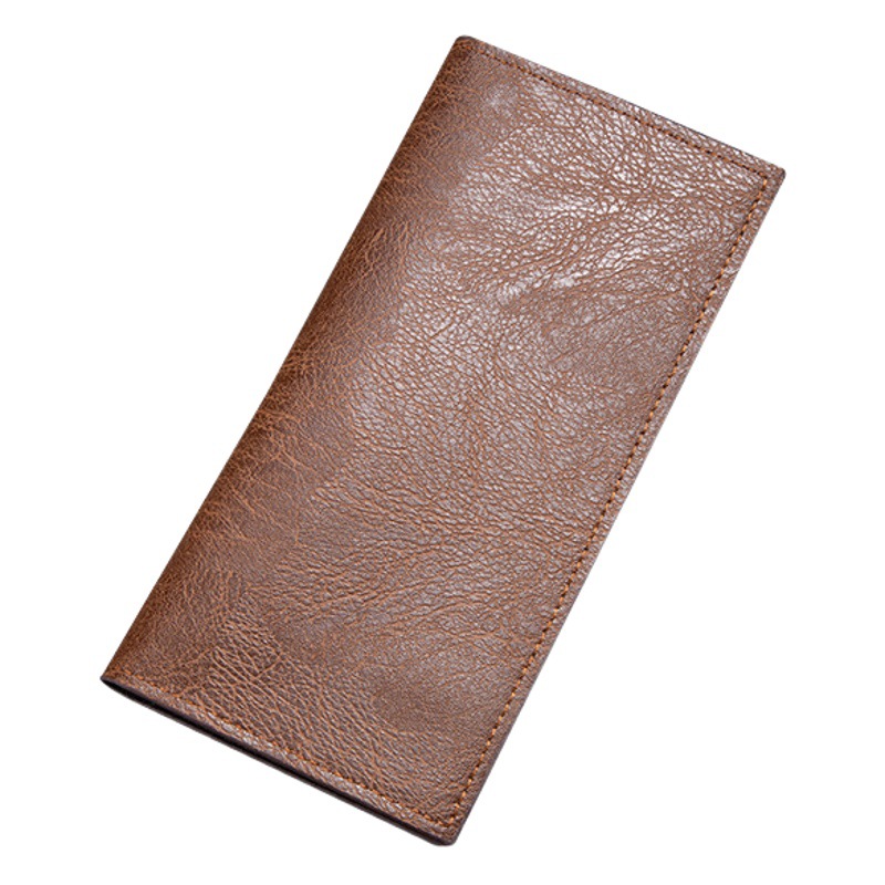 Men's Long Wallet with Multiple Card Slots, Business Leather Wallet, Card Holder, European and American Style, Large Capacity, Vintage European and American Style