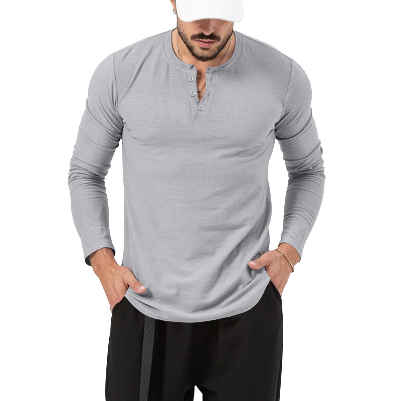 2024 European Men's Spring Autumn Round Neck Long Sleeved T-Shirt Loose Pullover Casual Men's T-Shirt Basic Tees Top_voghion.com