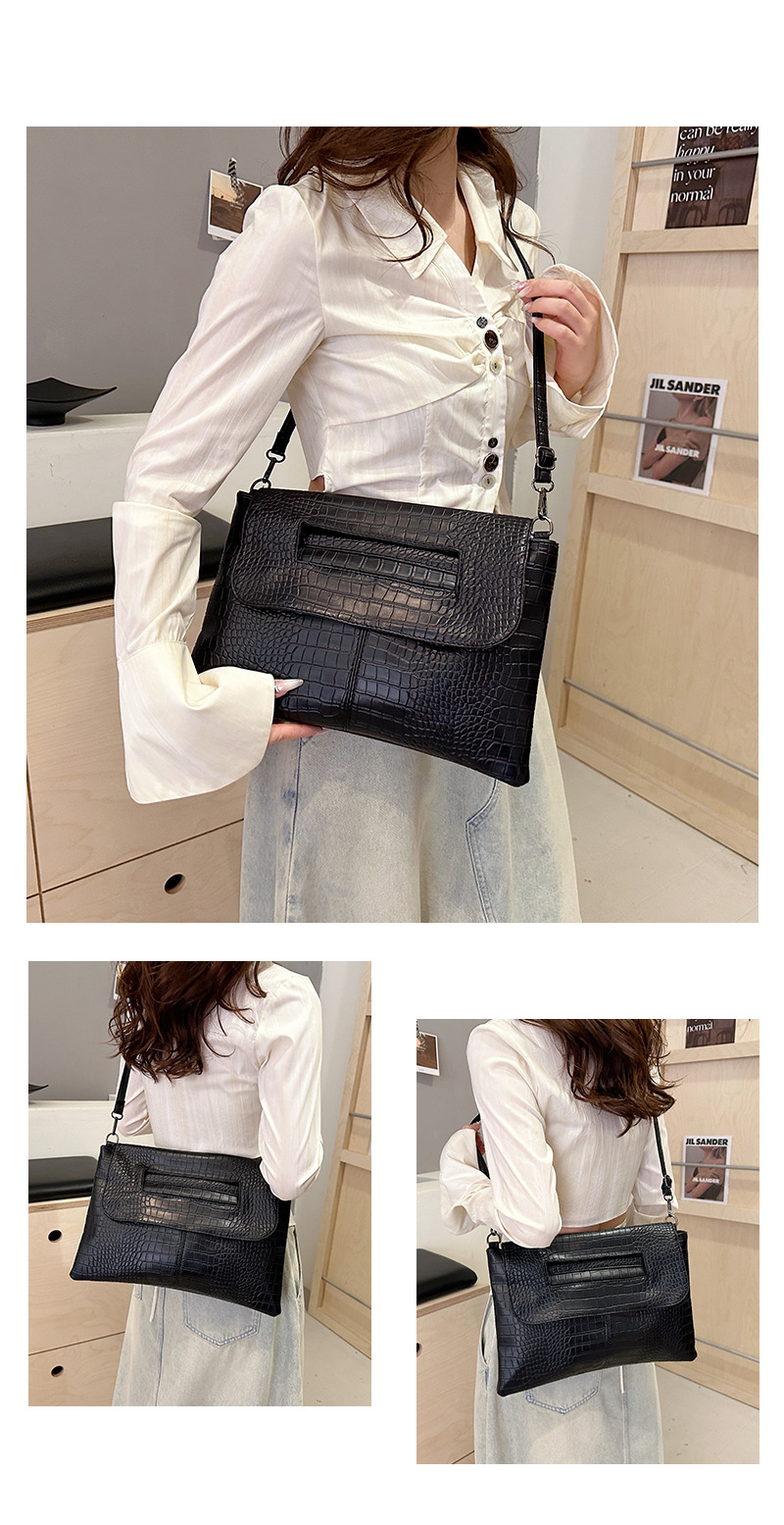 New cross-border foreign trade crocodile pattern strap clutch bag, large-capacity file bag, storage bag, official document bag, crossbody bag undefined