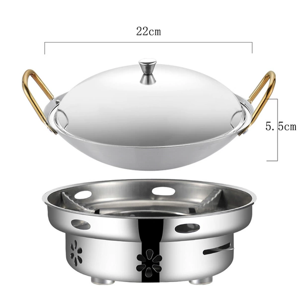 Alcohol stove + [22cm small dry pot, golden ear thickened version] with lid