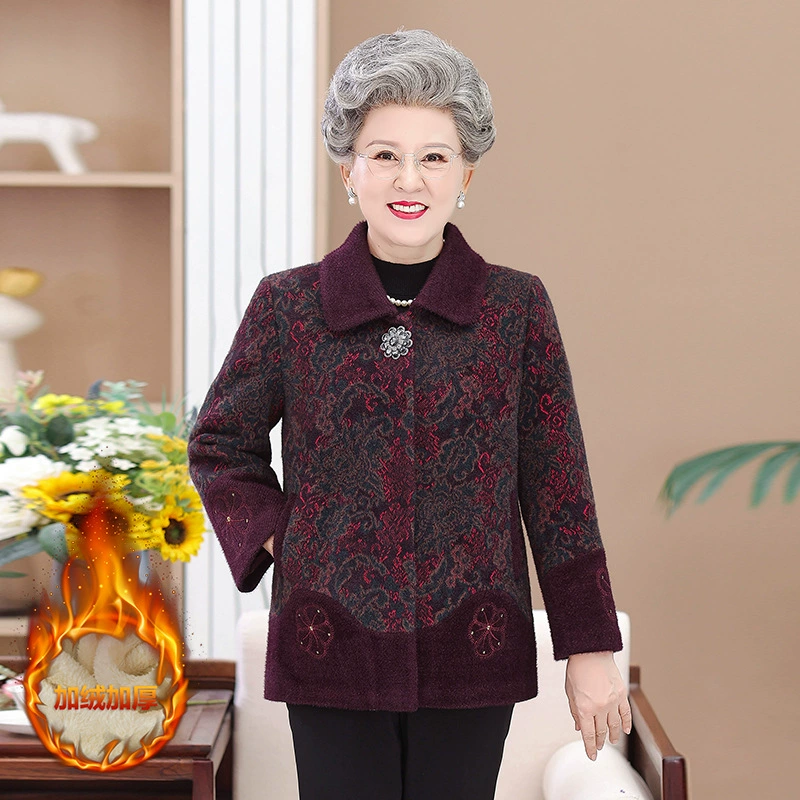 Теплая куртка для мамы, oversize, стиль для среднего возраста, два цвета, размеры XL-5XL | Бренд: другой