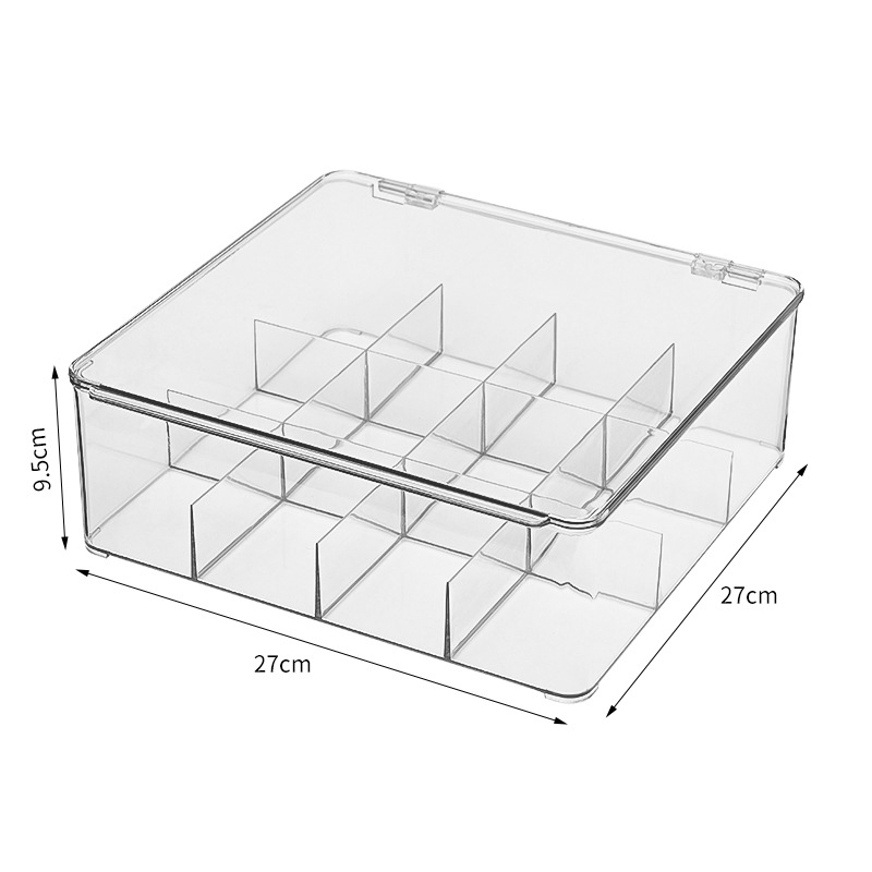 Caja de almacenamiento de escritorio compartimiento café bolsa de té caja de almacenamiento con tapa extraíble a prueba de polvo Oficina buena caja de almacenamiento image 23