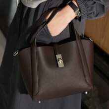 水桶包包女式2025新款女包秋冬真皮手提菜篮子包百搭单肩斜挎包