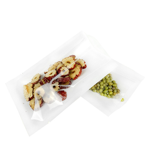 Flat pocket white pearl film Yin and Yang semi-transparent visible flower tea granule food grade packaging bag 100 pieces price 