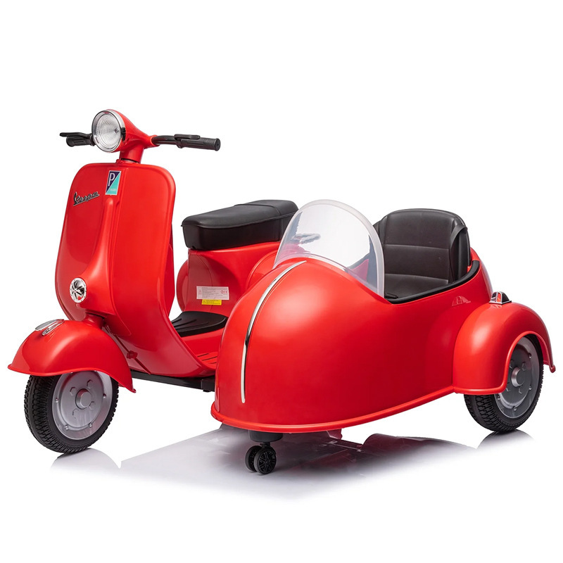 ローマの休日子供用電動バイクレトロベビーカーVESP三輪車二人乗りおもちゃは二人で座ることができます|undefined