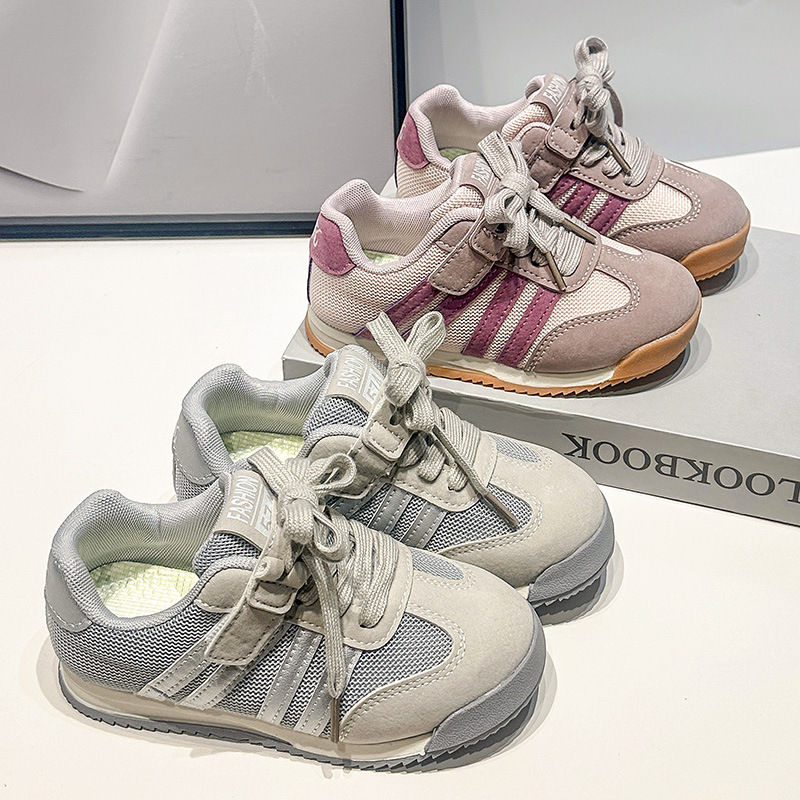 女童低帮网面透气板鞋魔术贴防滑休闲鞋中大童儿童单鞋潮春秋时尚