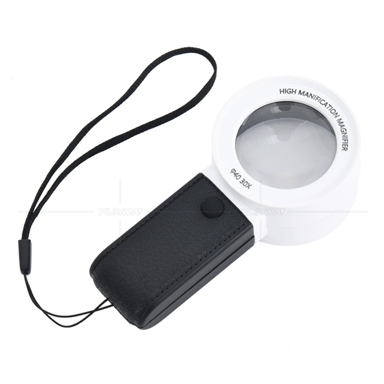 30 раз Оптическое стекло 4 Светодиодная проверка банкнот фиолетовый свет портативное увеличительное стекло монеты антикварные ювелирные изделия алмаз признательность