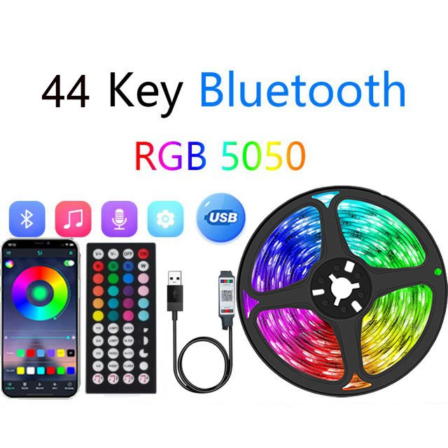 Умная LED-полоска 5050 RGB, управление по Wi‑Fi/Bluetooth/IR, 12 или 30 LED/м, длиной 1–30 м