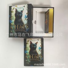 外贸高端烫金塔罗牌定制 印金属油墨工艺侧面镀金边神谕卡牌CHATS