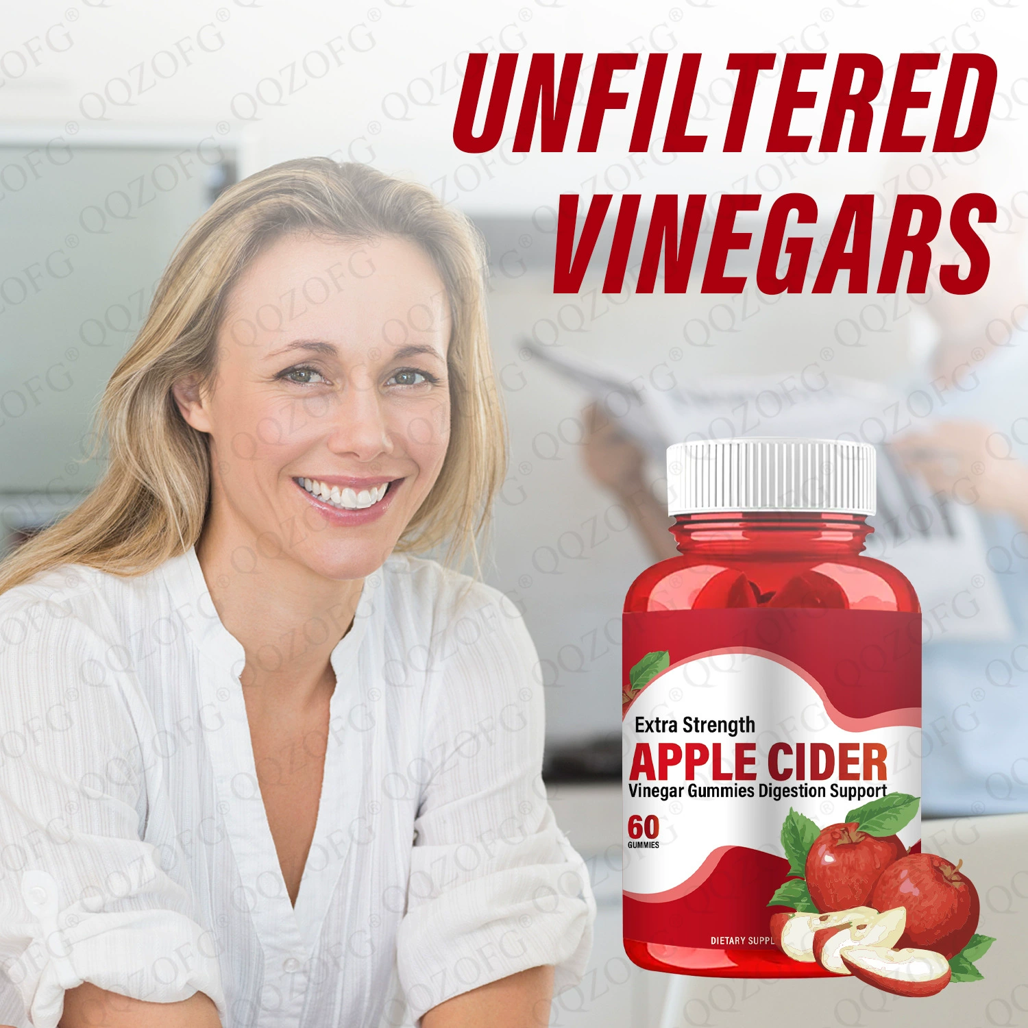 Жевательные конфеты с яблочным уксусом, бестселлер Amazon, напрямую от производителя.