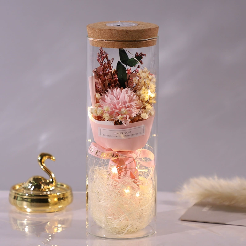 Full Tiantian Dry Flower Bouquet Glass Flower Fireflower Day Gift Female Teacher Send Girlfriend Eternal Flower Rose