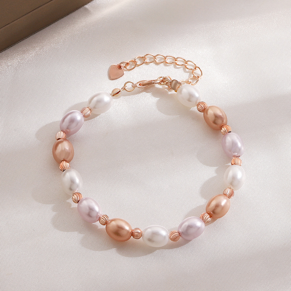 48g Weight CCB, Imitation Pearl, Alloy Pendant Material Bracelets Classification Alloy Chain Material Beaded Chain Chain Type 1 Piece, 1 Set Quantity Casual, Banquet, Daily Occasion CCB, Imitation Pearl, Alloy Material Geometric Pattern Women's Gender Polishing Design Elegant Style Elegant Geometric CCB Imitation Pearl Alloy Beaded Chain Beaded Bracelets Wholesale 16