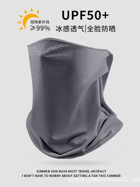 Summer Sun Protection Mask for Men and Women, Breathable Ear-Hanging Face Mask, Anti-Uv Mask, Full Face and Neck Protection, Integrated Driving Veil