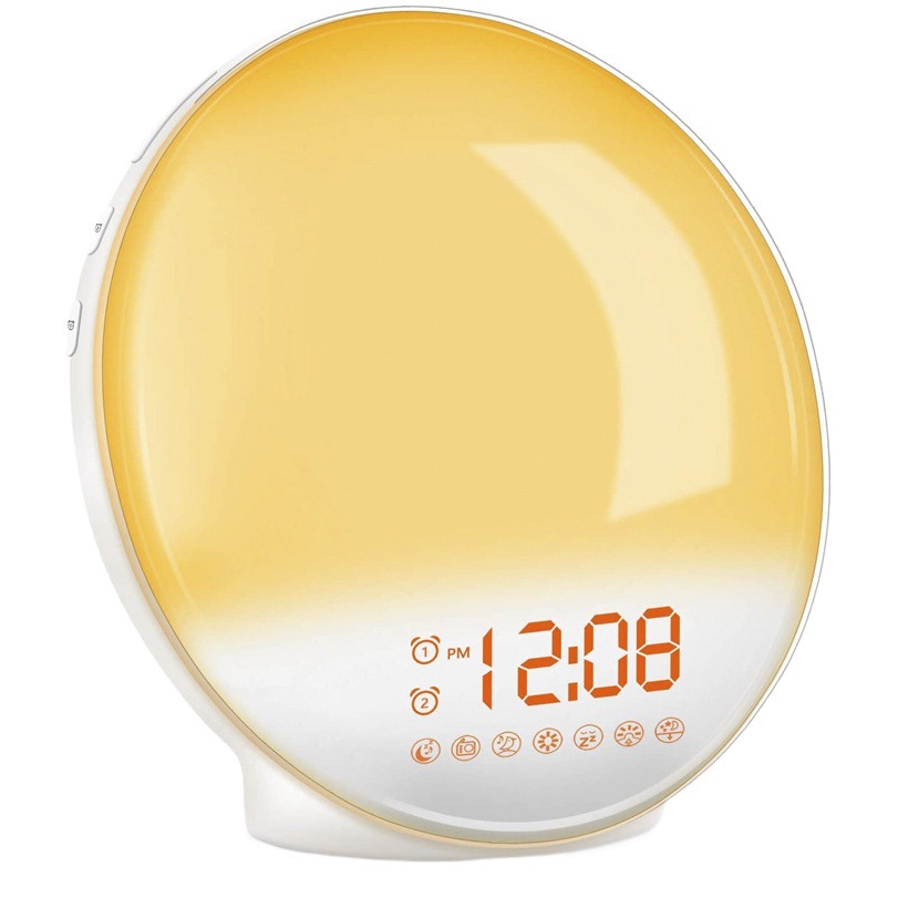 Luz de despertador de Amanecer de simulación caliente transfronteriza Luz de despertador electrónica LED Luz de noche de ambiente colorido Luz de despertador para niños