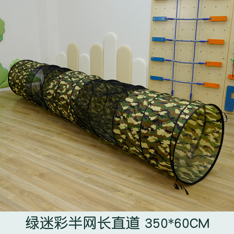 Túneles solares camuflados directamente a través de curvas rastreando agujeros equipos de entrenamiento sensorial para niños trepando juguetes de interior