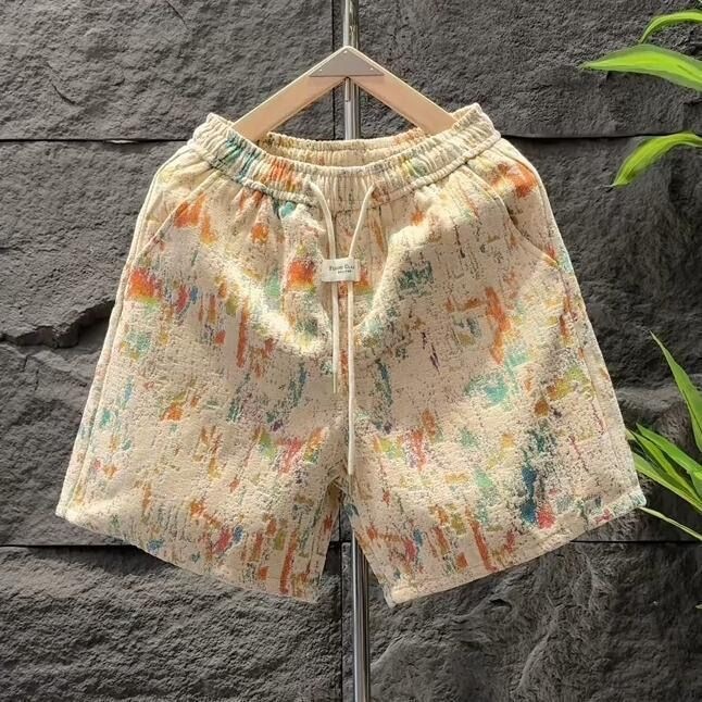 Summer Trendy Brand New Graffiti Print Casual Shorts for Men, Stylish Designer Loose Sports Shorts