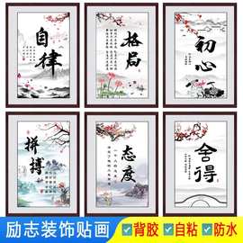 励志语贴画初心自律格局舍得态度大海报拼搏图片墙贴自不干胶贴纸