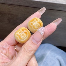 天然象牙果浅炭烤小熊桶珠配件手串项链隔珠配珠DIY文玩卡通配饰