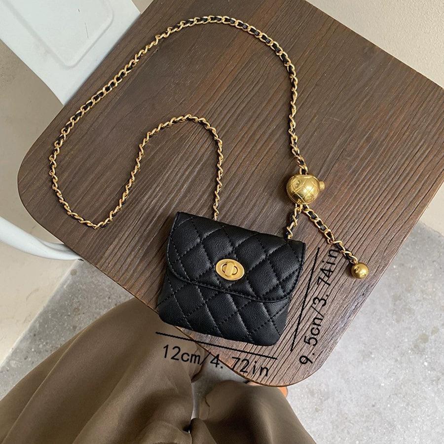 Сумка через плечо, маленькая поясная, цепь, французский стиль, стиль Chanel