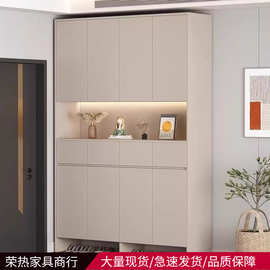 鞋柜室内门口外楼道入户玄关柜一体靠墙走廊用大容量鞋架奶油风