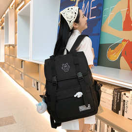 新款大容量书包女韩版ins高中生双肩包初中翻盖女大学生电脑背包