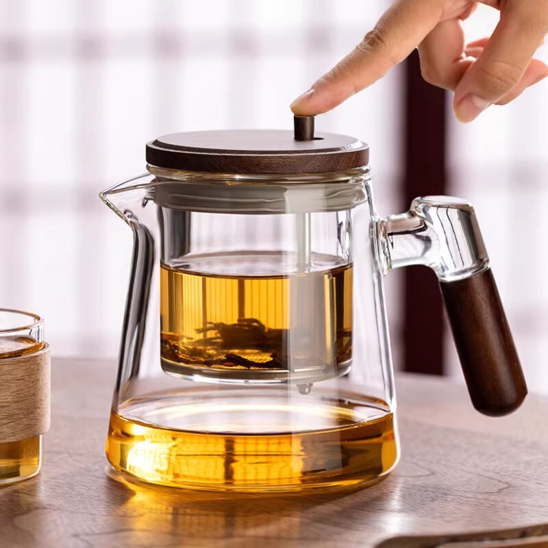 Glass Tea Infuser Pot with Tea-Water Separation, One-Touch Filter, Lazy Person's Magic Tool, Dedicated Tea Brewing Set Glass Tea Infuser Pot with Tea-Water Separation, One-Touch Filter, Lazy Person's Magic Tool, Dedicated Tea Brewing Set