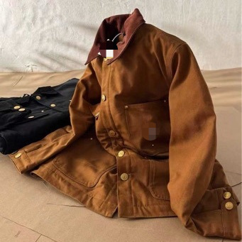 Cross-border high-end Kaha turn-down collar long-sleeve Michigan multi-pocket workwear old money style jacket in khaki, black, and other colors
