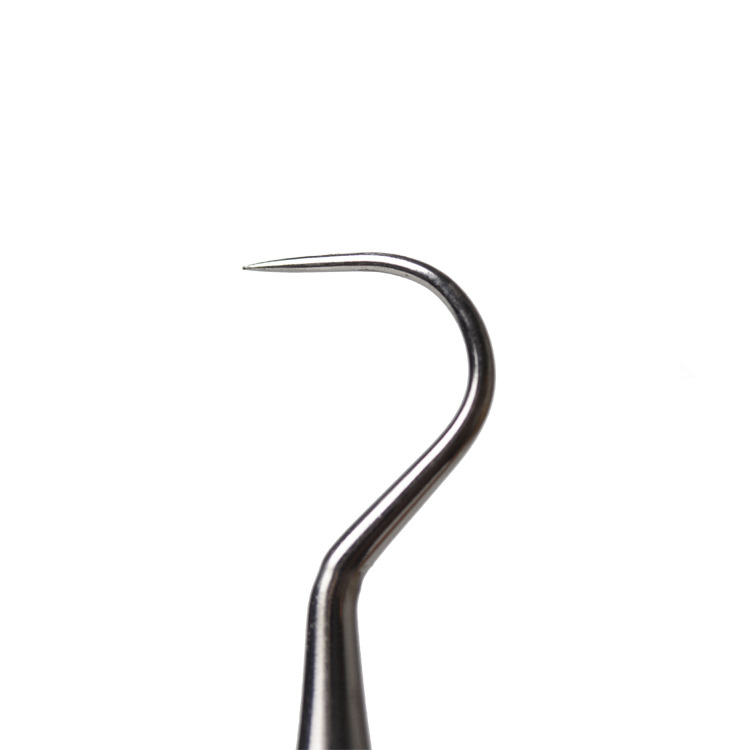 Sonda dental de acero inoxidable Material dental Sonda oral de doble cabeza de acero inoxidable Sonda de escala periodontal dental