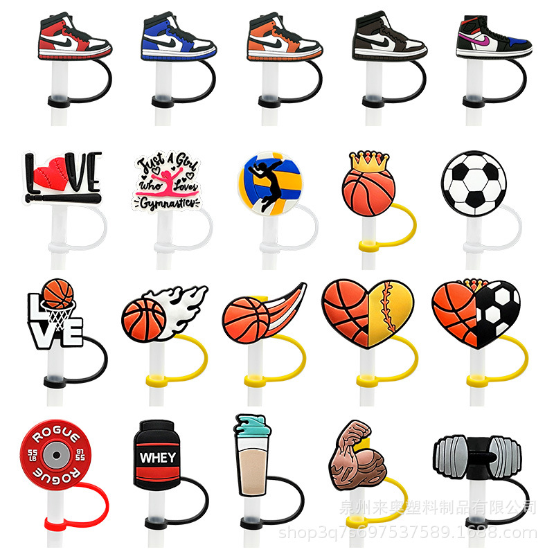 Sports silicone dustproof cartoon straw