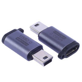 带挂孔Type-C母转迷你USB公充电器转接头Mini相机MP4数据线usb2.0