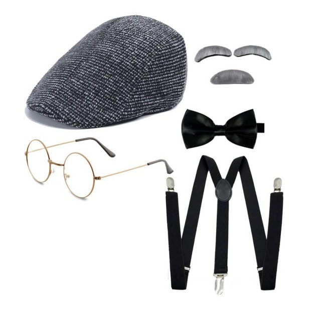 1920s Gatsby Party Dress Up Accesorios Sombrero Gángster Bandit Dress Up Sombrero de copa Años 20 Años 1920