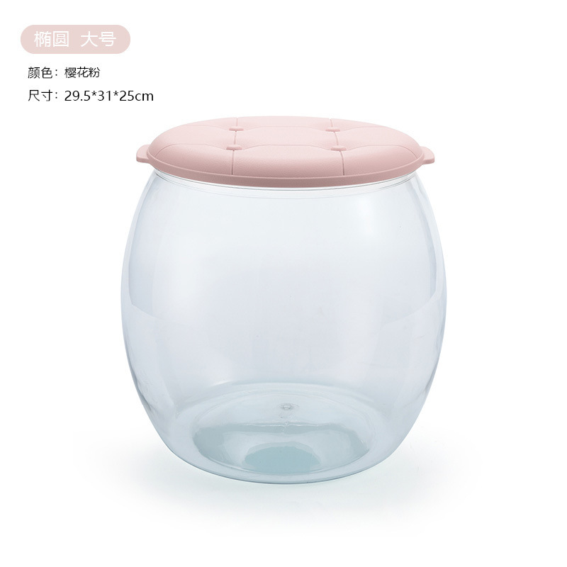 子供用ぬいぐるみ収納ボックス、丸型透明収納バケツ、家庭用積み木収納ベンチ、大容量|undefined