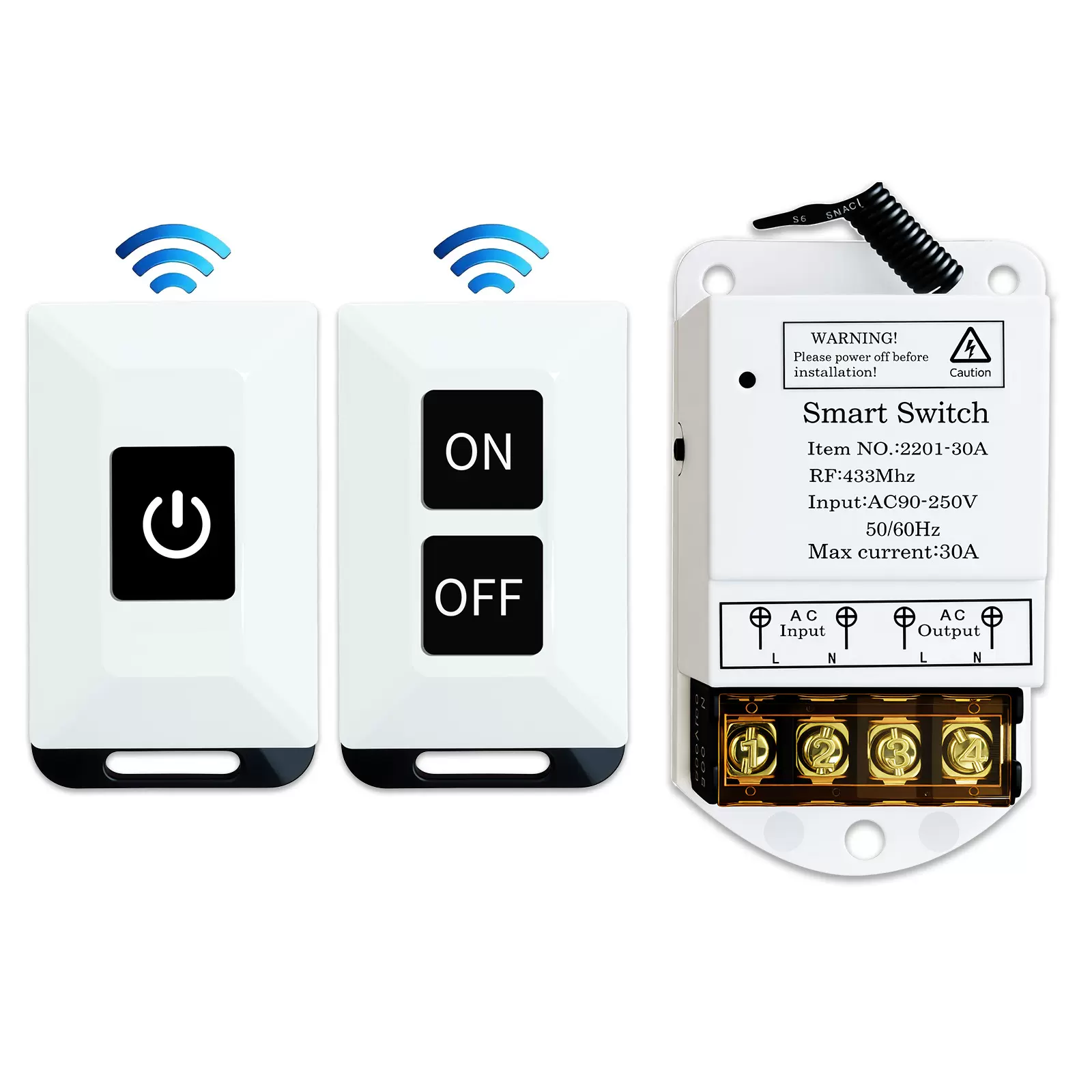 220V 30A可充电无线遥控开关远程大功率水泵灌溉鱼塘增氧灯具开关