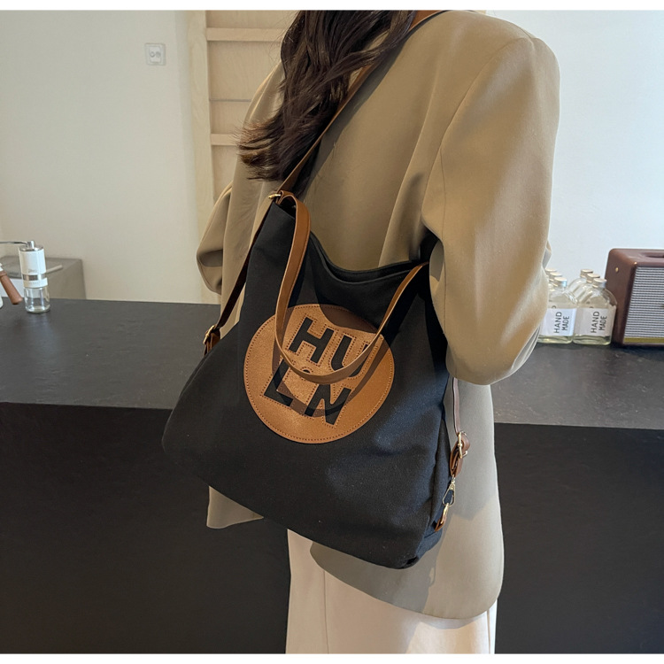 Korean letter printed multi-purpose cloth bag, 2024 new style, high-quality student backpack, commuting single-shoulder bag undefined