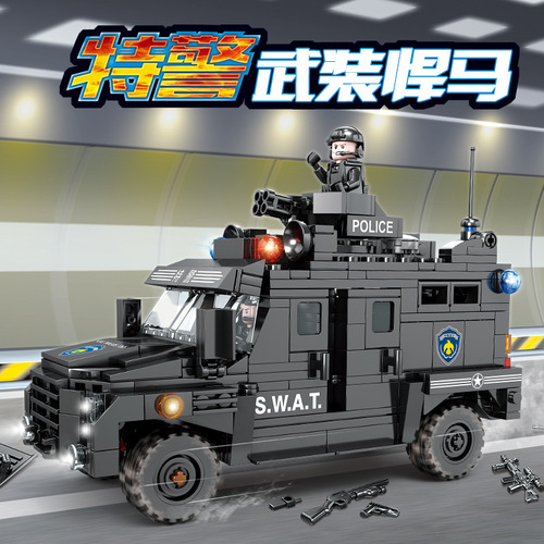 Kaizhi 67280-85 City Guardian Black Hawk SWAT vehicle model small particle assembled creative building block toys